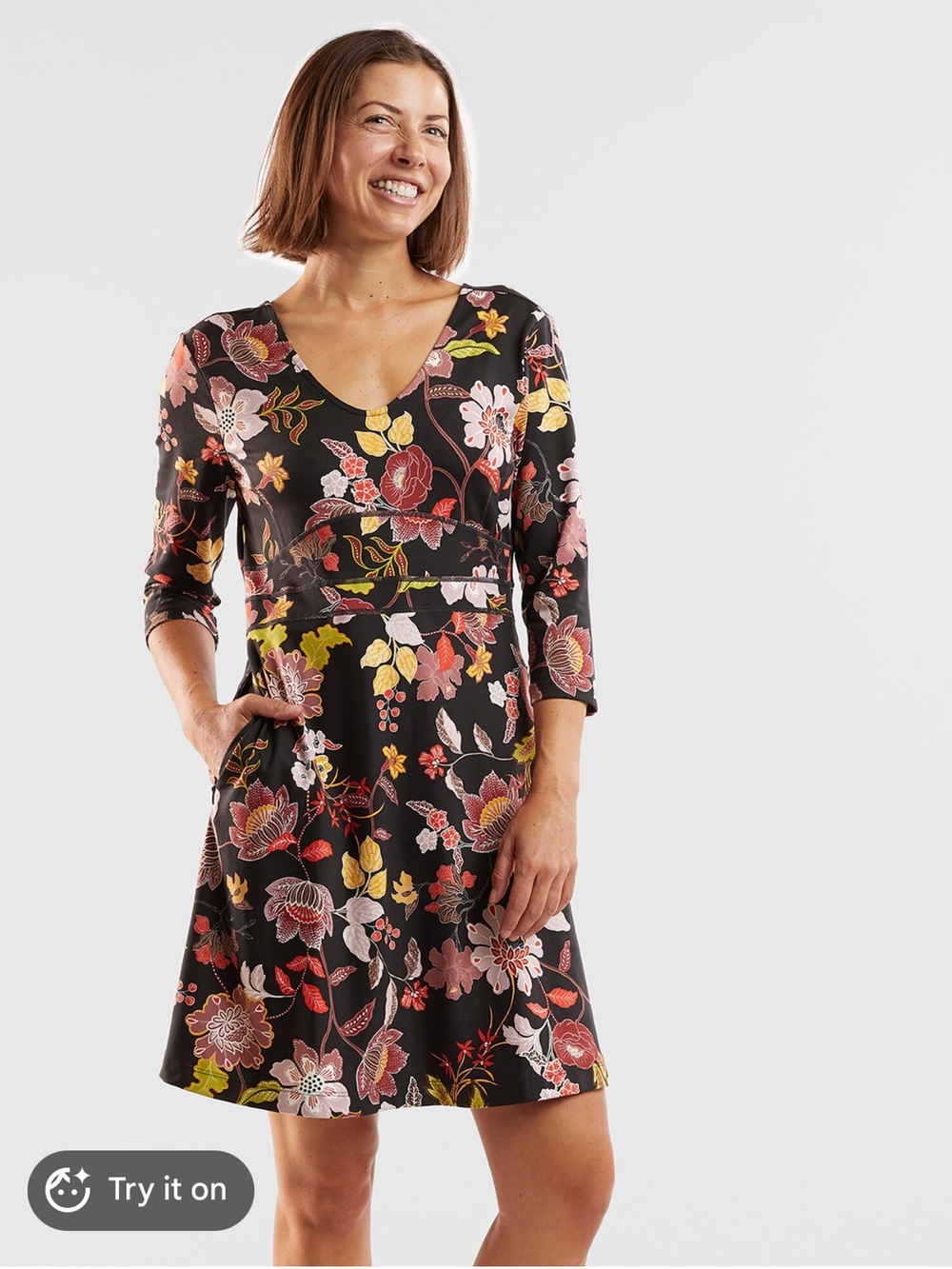 Title Nine Dream 3/4 Sleeve V Neck Dress - Branwen Size XS Outdoors Gorpcore